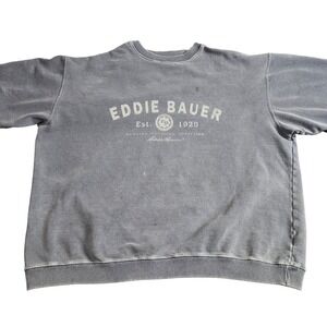 Eddie Bauer EBTek Crewneck Sweatshirt Mens L Blue‎ Vintage Workwear Heritage